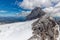 Austrian Dachstein mountain with glacier and ski piste