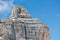 Austrian Dachstein mountain peak with bare rocks and clear sky