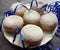 Austrian ` Krapfen ` donut or carnival doughnuts filled with aprikot jam.