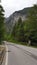 Austrian road between mountains at Valley Hoellental