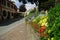 Austrian street with flowers