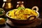 Authentic Biryani Bliss: Glistening Spices & Tender Meats in Traditional Handi