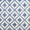 Authentic Blue And White Ceramic Tile With Detailed Drapery Diamond Design