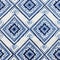 Authentic Blue And White Diamond Design Fabric With Detailed Marine Views