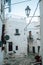 Authentic Charm of Ostuni\\\'s White Buildings Quaint Details of Clotheslines, Streetlamps, Flowers, and Verandas