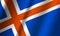 Authentic colorful flag of Iceland.