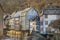 Authentic Fachwerk buildings Monschau in winter