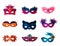 Authentic handmade venetian painted carnival face masks party decoration masquerade vector illustration