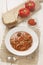 Authentic hungarian beef goulash with paprika