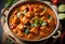 Authentic Indian Chicken Tikka Masala Served in a Balti Dish