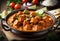 Authentic Indian Chicken Tikka Masala Served in a Balti Dish