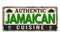 Authentic jamaican cuisine vintage rusty metal sign