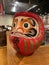 Authentic Japanese Lucky Mascot Ramen Restaurant Red Daruma Doll Bodhidharma Rolly Polly Sign Lucky Signage Display Blessing