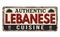 Authentic lebanese cuisine vintage rusty metal sign