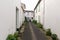 Authentic little cobblestone street in Charentes maritime Re Island in French country