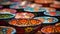 Authentic mexican handcrafted pottery with intricate patterns and vibrant colors