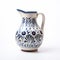 Authentic Mexican Style Blue Floral Earthenware Jug