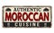 Authentic moroccan cuisine vintage rusty metal sign