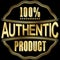 Authentic product golden retro label, vector illustration