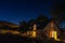 Authentic renovated Pyrenean barn in the Aure valley. night shot