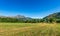 Authentic renovated Pyrenean barn in the Aure valley. slate roof, exposed stone and wood construction. amazing view on the