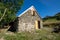 Authentic renovated Pyrenean barn in the Aure valley. slate roof, exposed stone and wood construction. amazing view on the