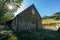 Authentic renovated Pyrenean barn in the Aure valley. slate roof, exposed stone and wood construction. amazing view on the