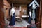 Authentic Russian Northern village, reconstruction of home, decoration of houses and characteristics of the outfits of the residen