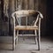 Authentic Rustic Wooden Chair With Danish Design And Folk-inspired Twist