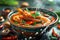 Authentic Spicy Shrimp Tom Yum Soup with Mushrooms and Herbs in Traditional Bowl with Steam