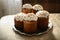 Authentic Traditional Russian Orthodox Easter bread the kulich or pasha, easter cakes topped with sugar glaze