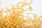 Authentic Uncooked Spaetzle Pasta: Traditional Homemade Noodles on White Background