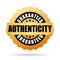 Authenticity guaranteed gold vector emblem