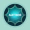 Author magical glassy sunburst blue button sky blue background