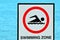 Authorise swimming zone sign