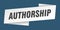 authorship banner template. ribbon label sign. sticker