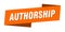 authorship banner template. ribbon label sign. sticker