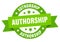 authorship round ribbon isolated label. authorship sign.