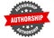 authorship sign. authorship round isolated ribbon label.