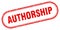 Authorship stamp. rounded grunge textured sign. Label