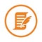 Authorship, write icon. Orange color vector EPS