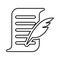 Authorship, write line icon. outline design