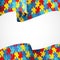 Autism Awareness Colorful Puzzle Flag