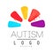 Autism Awareness Day emblem with abstract petals of flower. Bright vector logo for medical centers or organizations