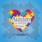 Autism awareness day puzzles shape heart medical care