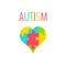 Autism awareness poster with a heart