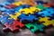 Autism awareness, symbol puzzle, colorful representation, neurodiversity acceptance