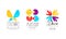 Autism and Down Syndrome Bright Logo Templates Set, Awareness Concept, Kids Center, Charitable Organization Emblems