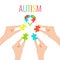 Autism poster with heart and hands