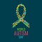 Autism poster with a ribbon